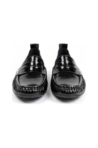 Ne&ve Shoes Siyah Rugan Deri Astarsız Esnek Kadın Günlük Şık Ve Rahat Loafer