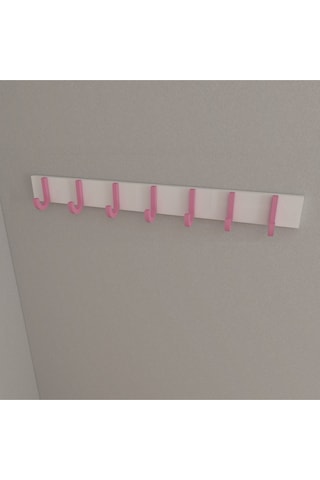 Hepsi3boyutlu Modern Duvar & Kapı Baston Askılık - 7 Adet Pembe J Askılık - Model No : 6 Pembe