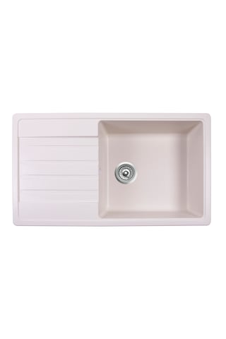 Simpex Tek Göz Damlalıklı Granit Eviye Krem 86x50cm