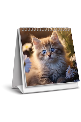 2026 Yeni Kedi Masa Takvimi-16x15 Cm