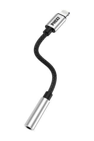 Phixi Basic Ca110 Metal Başlıklı Örgü Kablo Lightning To 3.5mm Jack Çevirici-246