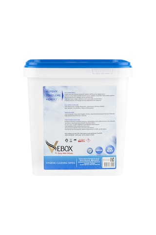 Vebox Daily Use Wipes Günlük Kullanım Mendilleri Kova 250 Adet