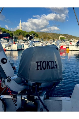 Tekne Motor Kılıfı Dıştan Takma Marin Deri Honda 30 Hp