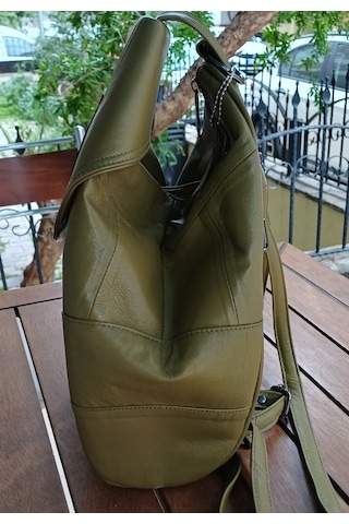 Durush Collection Hakiki Deri, Tasarım El İşlemesi Çağla Yeşili Sırt Çantası Açık Yeşil