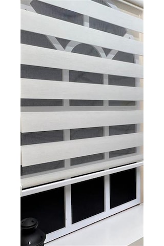 Storburada Zebra Stor Sert Plastik Kasalı Ekru Perde Stb 400v02-pd Ekru