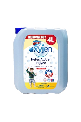 Bingo Oksijenli Çamaşır Suyu 4 Lt Limon Ve Okaliptus 2 Li 2'li Set