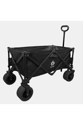Seven Moose Kamp Arabası Katlanır Büyük Boy Taşıma Arabası Frenli Siyah