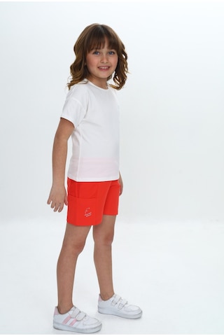 Toontoy Kız Çocuk Göğsü Çiçek Yazı Baskılı Şortlu Takım Narçiçeği