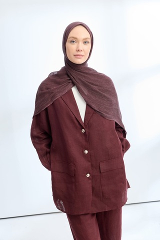 Armanda Organic Touch Ketens Viskoz Şal- 3601 Koyu Bordo