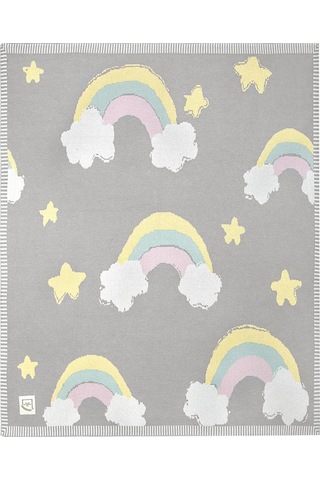Organik Bebek Battaniyesi Rainbow Çok Renkli