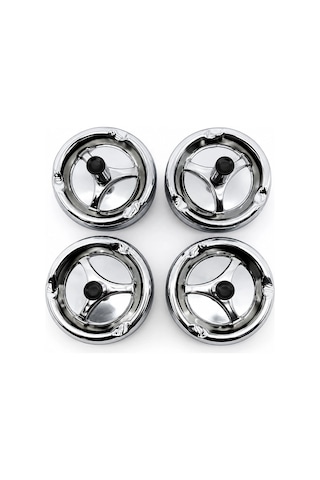 12 Adet Ashtray Yuvarlak - Basmalı Metal Küllük 5047 Altın
