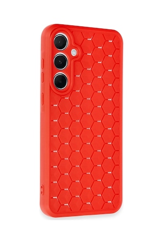 Newface - 797 - Samsung Galaxy Uyumlu A35 5g Kılıf Petek Silikon Kapak - Csmo-tex - - Kırmızı