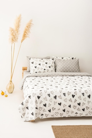 Soley Mix & Match Lover %100 Pamuk Çift Kişilik Nevresim Seti Beyaz