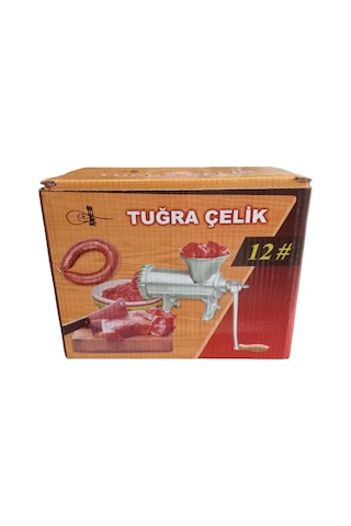 Kollu 12 Numara Kıyma Makinesi 4'lü Set Döküm İçli Köfte Sucuk Yapma Çelik