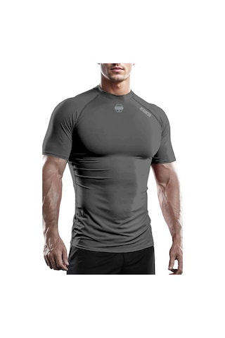 Ghassy Co. Erkek Premium Nefes Alabilen Hızlı Kuruma Koşu Fitness Reflektör Armalı Spor T-shirt 001 Füme Ghassy Co. Erkek Premium Nefes Alabilen Hızlı Kuruma Koşu Fitness Reflektör Armalı Spor T-shirt 001 Füme