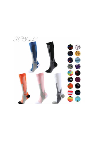 Lemestar Siyah Kompresyon Çorap Spor Odaklı Dayanıklı Erkek Kadın Orta Bilekli Elastik Soket M/b Bedeni Destekleyen Siyah