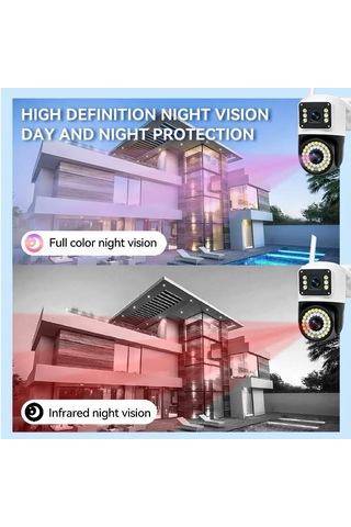 Yeni Çift Lens Kablosuz Ip Kamera Güvenlik Kamerası