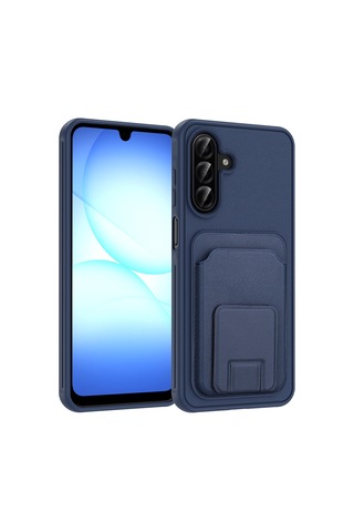 Zore Samsung Galaxy Uyumlu A17 Kılıf Kartlıklı Tpu Zore Bikart Kapak - Siyah