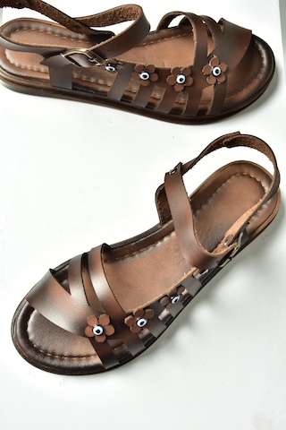 Fox Shoes U390903103 Kahverengi Hakiki Deri Kadın Sandalet Kahverengi-hakiki Deri
