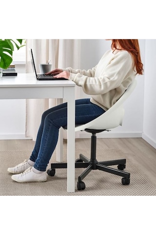 Loberget/malskar, Çalışma Sandalyesi, Beyaz-koyu Gri , Minderli