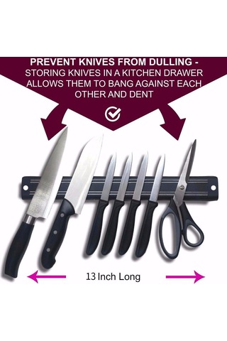 Sagit Manyetik Duvara Monte Mutfak Mıknatıs Bar Tutucu Vitrin Şerit 33 Cm