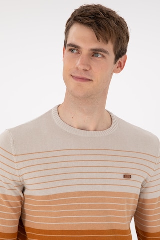 U.S. Polo Assn. Erkek Slim Fit Bisiklet Yaka Camel Kazak 50297071-VR015