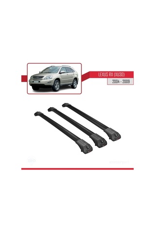 Lexus Rx Xu30 2004-2009 Arası İle Uyumlu Ace-1 Ara Atkı Tavan Barı Siyah 3 Adet Bar