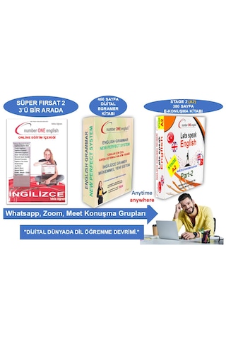 E - Gramer Kitabı + A2 - E Konuşma Rehberi - Online Eğitim + Konuşma Sınıfı