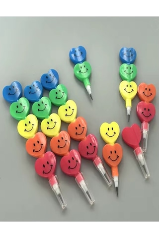 Kalpli Emoji Yumurtlayan Kurşun Kalem 1 Adet Eğlenceli Hediyelik Kurşun Kalem Gülen Yüzlü Kurşun Kalem Karne Hediyesi Çok Renkli