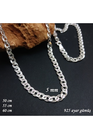 925 Ayar Gümüş Nonna Model Zincir Kolye 5 Mm