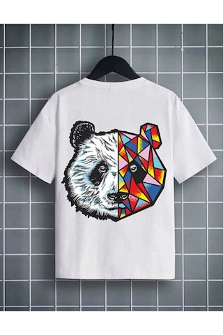Barlashive Unisex Çocuk Baskılı T-shirt - Beyaz Çok Renkli