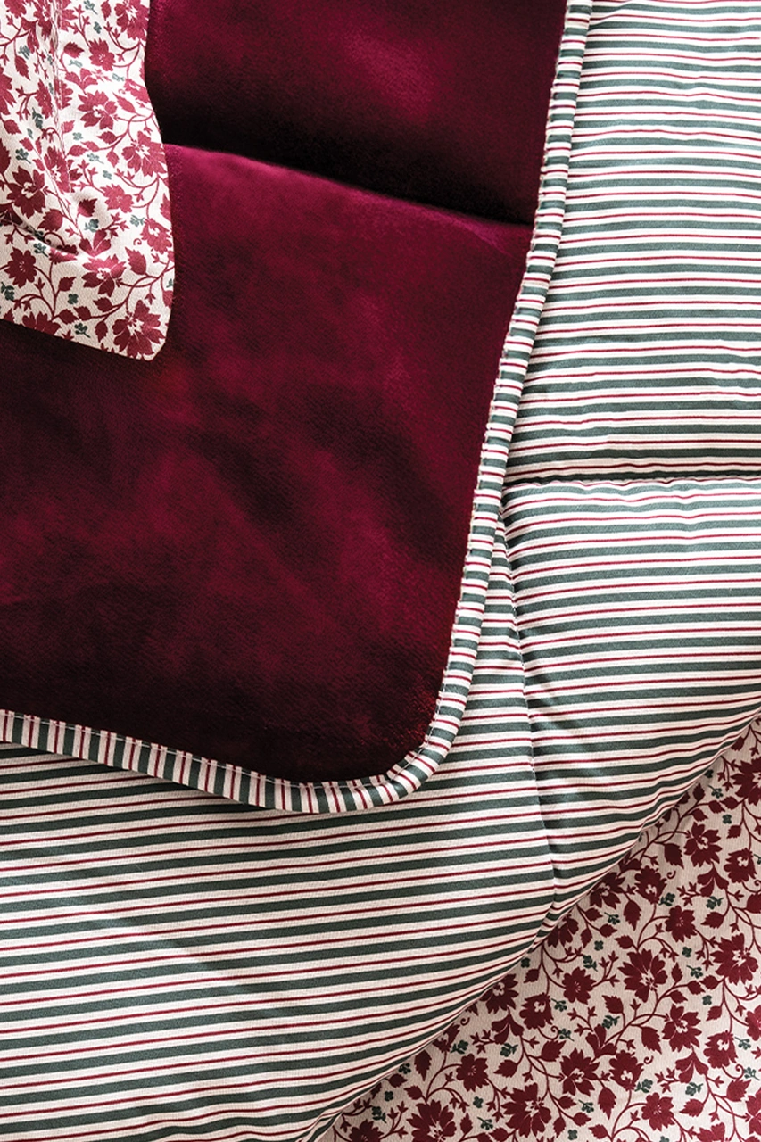 Puffy Vivus Tek Kişilik Threefy Uyku Seti - Kırmızı