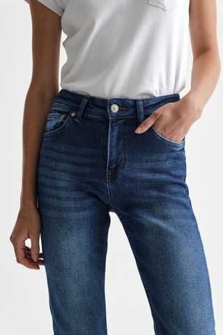 Açelyaokcu High Waist Flare Leg Full Length Stretch Jean Lacivert