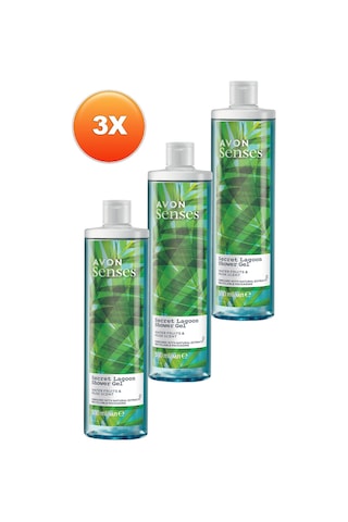 Avon Senses Secret Lagoon Su Meymeleri ve Misk Kokulu Duş Jeli 3 x 500 ML