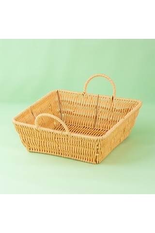 Porsima 303b 3lü Düzenleyici Kare Hasır Sepet Seti Ekmeklik Sepet