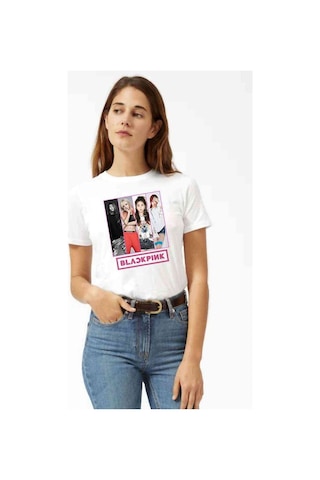 Kpop Blackpink Black Pink Collage Kadın Beyaz Tshirt