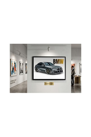 Bmw M3 Duvar Posteri Çerçeveli Spor Otomobil Tablosu 48x33 Cm