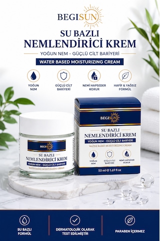 Yoğun Nemlendirici Su Bazlı Yüz Kremi Cilt Bariyerini Destekleyen Hafif Formül 50 Ml