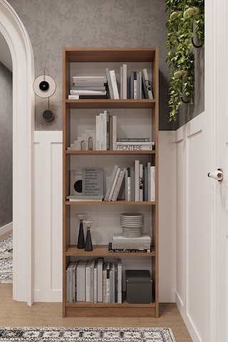 Asra Trend 5 Raflı Kitaplık K002 %100 MDF Modern Ofis Çalışma Odası Dosya Rafı Petra