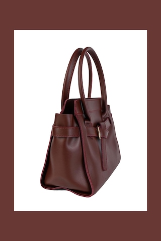 Kadın Deri Kemer Detaylı Bordo Çanta Bordo
