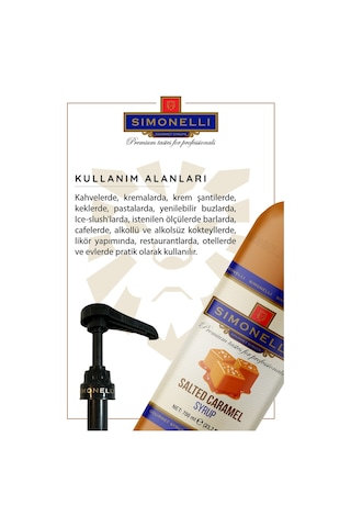 Simoenlli Kahve Şurubu Tuzlu Karamel Aromalı 700 ML + Pompa Simonelli