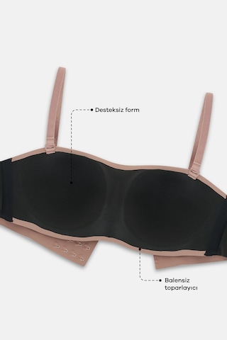 Suwen Invisible Hold Up Lazer Kesim İz Bırakmayan Toparlayıcı Straplez Sütyen Sw5979272 Nude