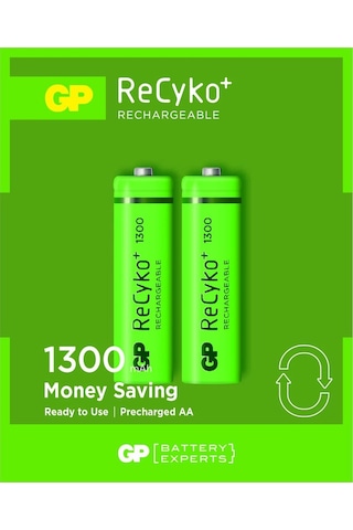 GP ReCyko+ GP130AAHCEMTR-2GB 1300 mAh AA Ni-MH Şarj Edilebilir Kalem Pil 2'li