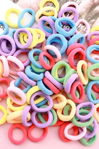 Neon Canlı Renklerde Mini Lastik Toka 100lü Çoklu Sağlam Lastik Toka Karışık