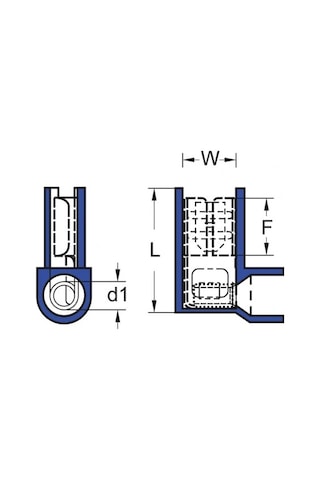 Tfdeb - 2862 1.5-2.5mm2 Tam İzoleli Polyamid Bayrak Tip Terminal Kablo Ucu Mavi 100 Adet