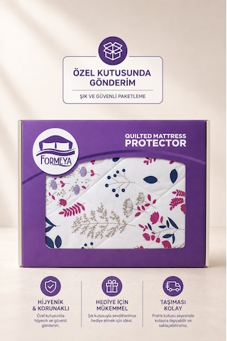 Morena Desenli Sıvı Geçirmez Kapitone Fitted Alez Ve Yastık Kılıfı Seti Özel Kutulu Gönderim Çok Renkli