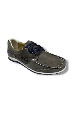 Master 1712-26 Hakiki Nubuk Deri Casual Erkek Ayakkabı Gri Lacivert