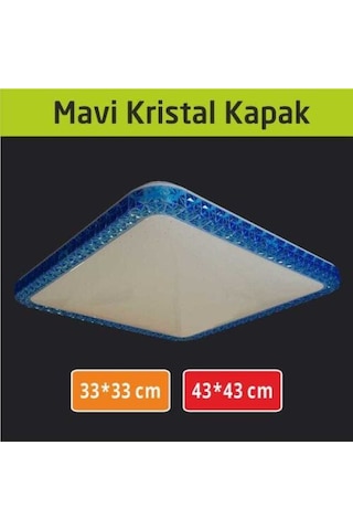 43x43 Mavi Kenarlı Sıva Üstü Led Panel Armatür 42w Mavi