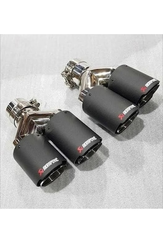 Akrapoviç Akrapoviç Egzoz Ucu Karbon Çift Çıkış Açılı 2adet Dual 100mm Çarpraz