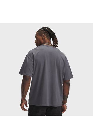 Under Armour Heavyweight U Logo Erkek Gri Bisiklet Yaka Tişört Gri